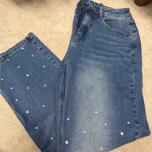 Straight LegJeans with Embellishments